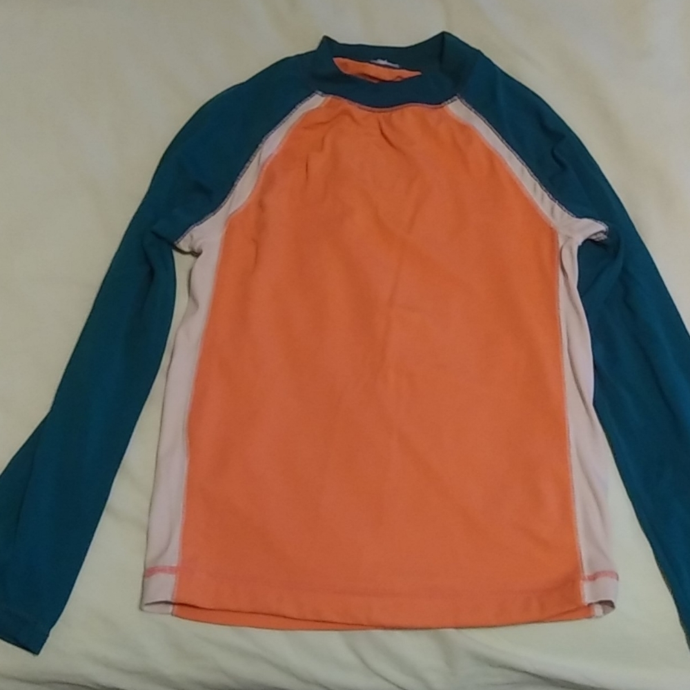Gymboree rashguard orange green sz XS/S